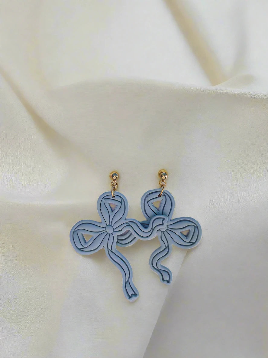 "Blue Ribbon" Earrings