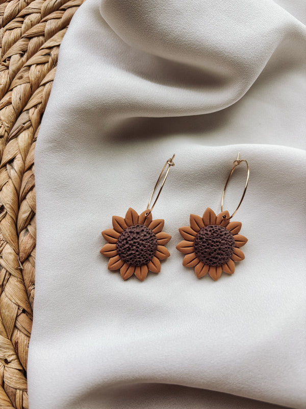 "Sunflower Hoop" Earrings